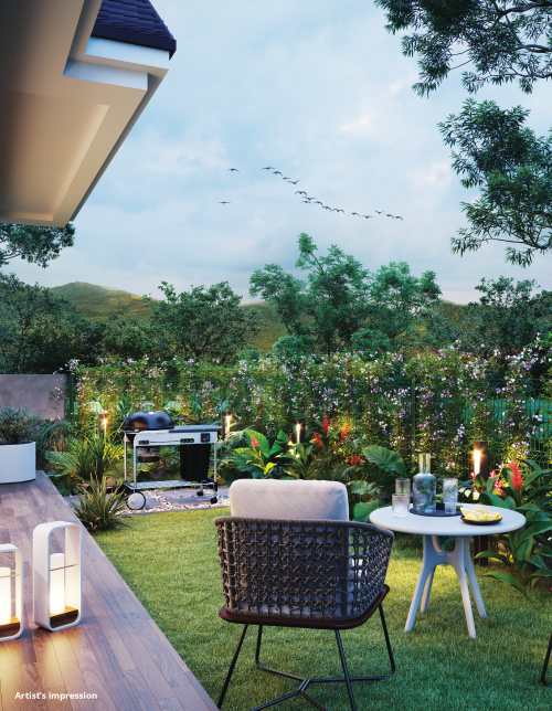 BACKYARD WITH BBQ & LOUNGE AREA